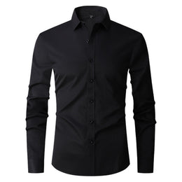 Męska Koszula na Wiosnę i Jesień, Slim Fit, Długi Rękaw, Stretch 4-Kierunkowy, Kolor-Block