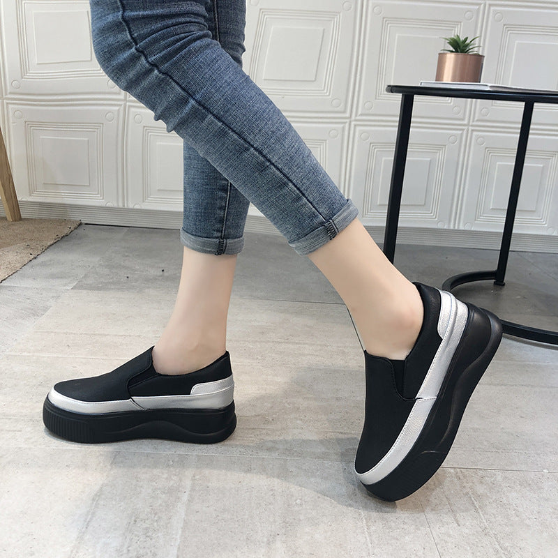 Damskie Buty Na Platformie Ze Skóry Ekologicznej, Ze Średnim Obcasem 3-5 Cm I Gumową Podeszwą
