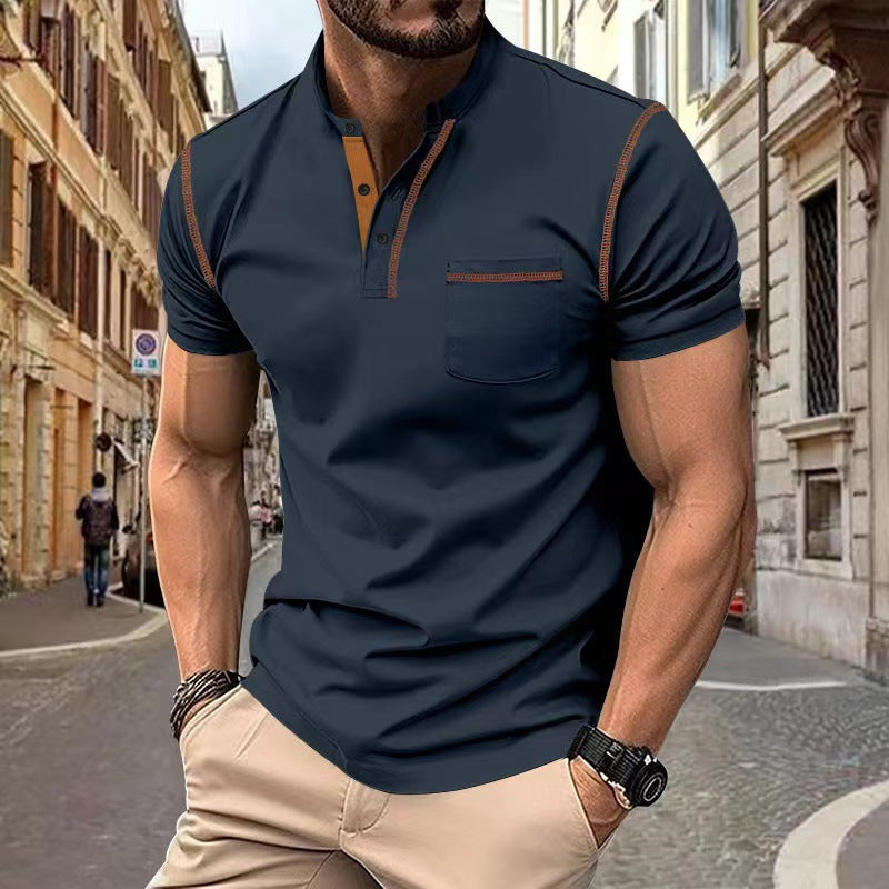 Męska Koszulka Polo z Krótkim Rękawem Slim Fit – Szybkoschnący Poliester