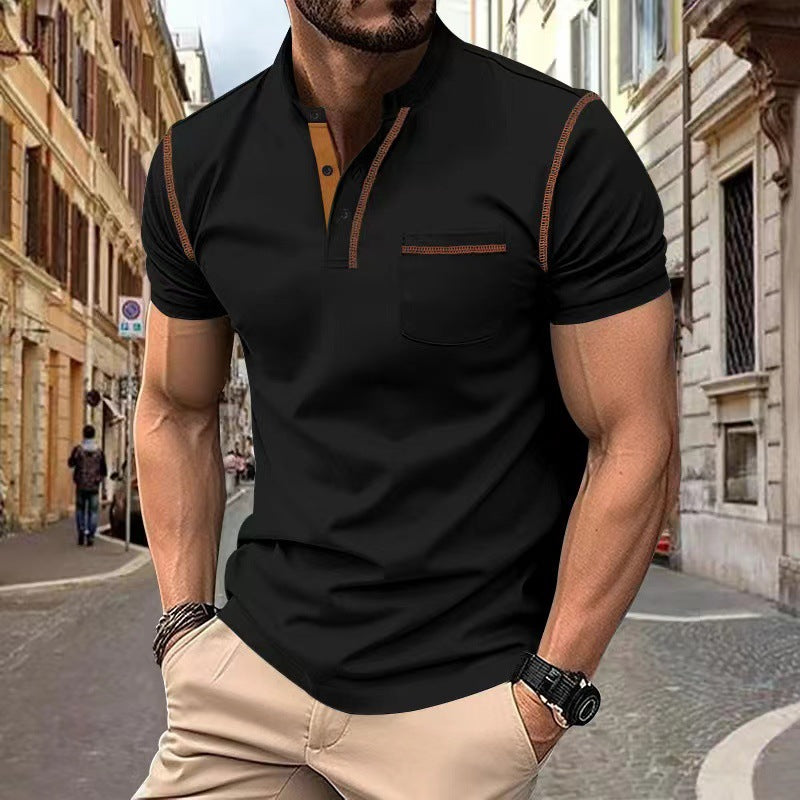 Męska Koszulka Polo z Krótkim Rękawem Slim Fit – Szybkoschnący Poliester