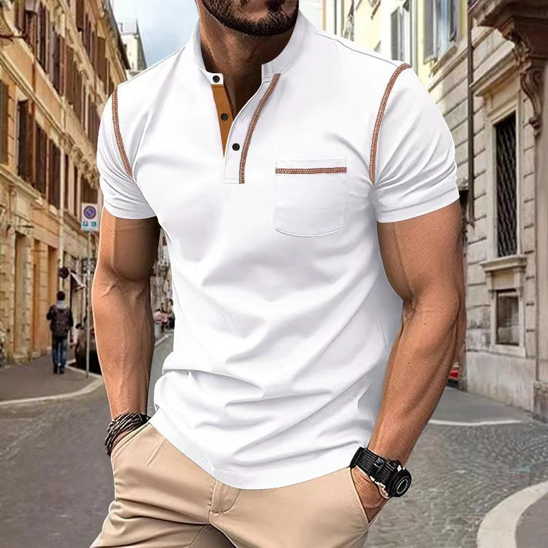 Męska Koszulka Polo z Krótkim Rękawem Slim Fit – Szybkoschnący Poliester