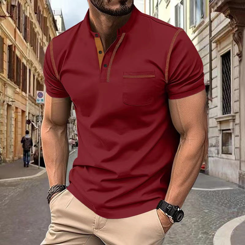 Męska Koszulka Polo z Krótkim Rękawem Slim Fit – Szybkoschnący Poliester