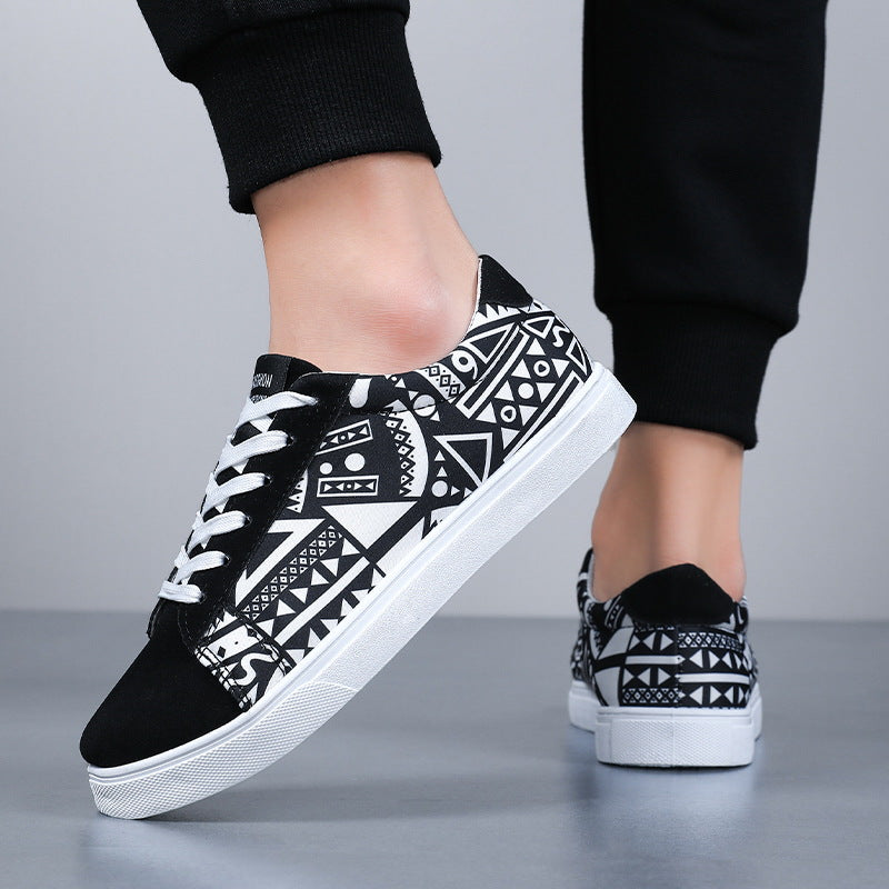 Męskie Sneakersy Skate Plus Rozmiar Niski Profil Siatkowa Podszewka Gumowa Podeszwa