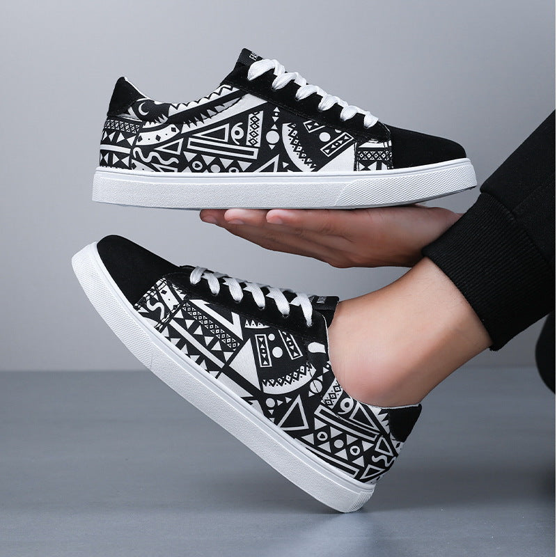 Męskie Sneakersy Skate Plus Rozmiar Niski Profil Siatkowa Podszewka Gumowa Podeszwa