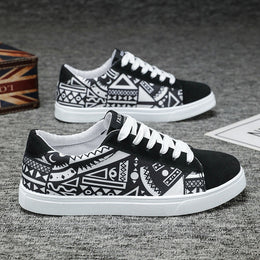 Męskie Sneakersy Skate Plus Rozmiar Niski Profil Siatkowa Podszewka Gumowa Podeszwa