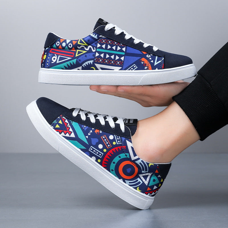 Męskie Sneakersy Skate Plus Rozmiar Niski Profil Siatkowa Podszewka Gumowa Podeszwa