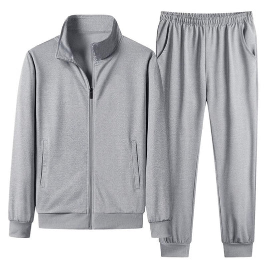 Meska Jesienna Kamizelka Na Zamek Ze Stojacym Kolnierzem I Spodnie Joggery - Komplet