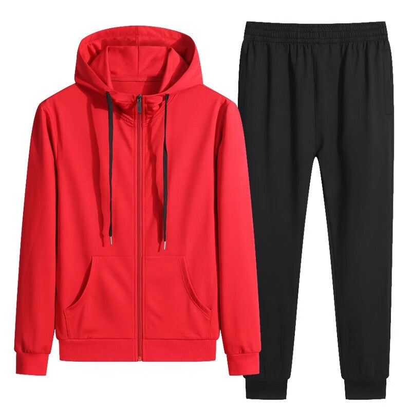 Meska Jesienna Kamizelka Na Zamek Ze Stojacym Kolnierzem I Spodnie Joggery - Komplet