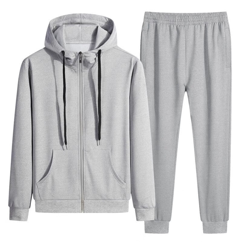 Meska Jesienna Kamizelka Na Zamek Ze Stojacym Kolnierzem I Spodnie Joggery - Komplet