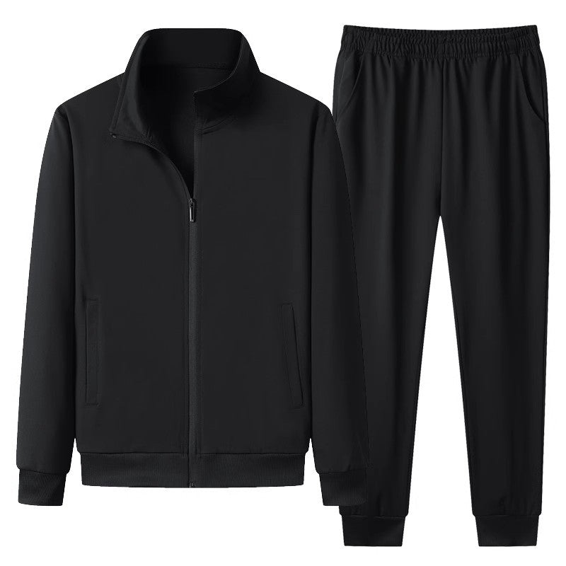 Meska Jesienna Kamizelka Na Zamek Ze Stojacym Kolnierzem I Spodnie Joggery - Komplet