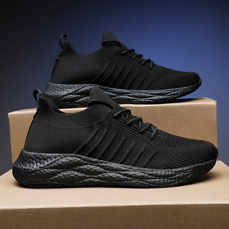 Męskie Sneakersy Za Kostkę Siatkowa Cholewka Platformowa Podeszwa Sznurowane