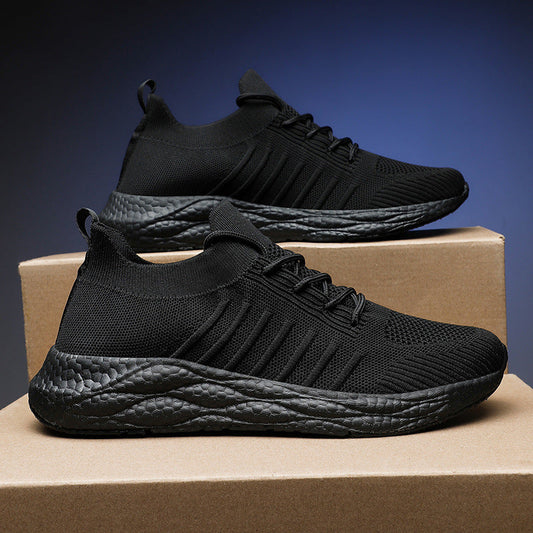 Męskie Sneakersy Za Kostkę Siatkowa Cholewka Platformowa Podeszwa Sznurowane