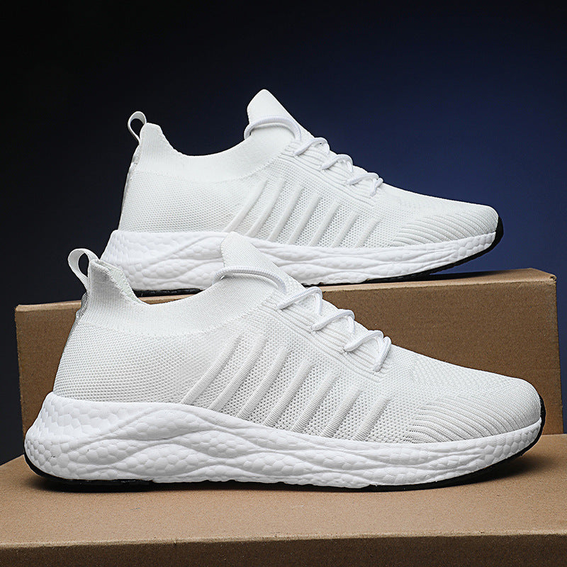 Męskie Sneakersy Za Kostkę Siatkowa Cholewka Platformowa Podeszwa Sznurowane