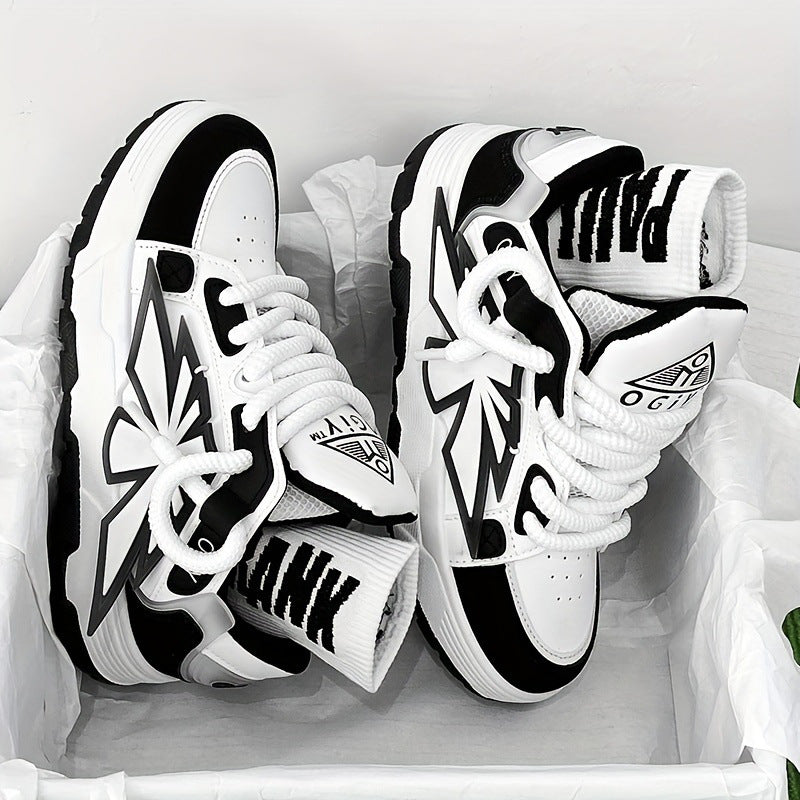 Męskie Wiosenne Sneakersy Z Grubą Gumową Podeszwą, Siateczkową WyśCiółKą I Sznurowanym Zapięciem