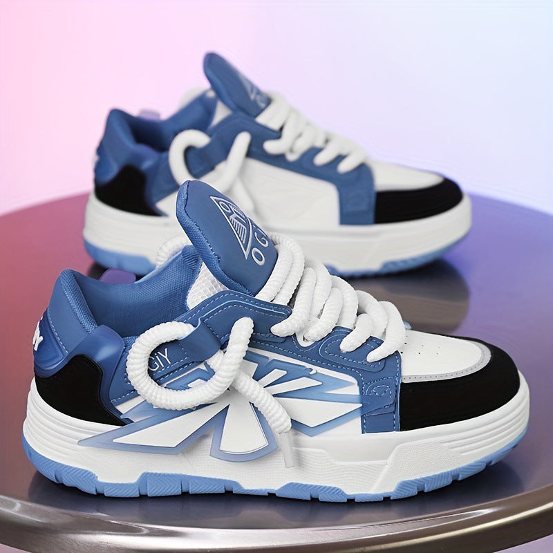 Męskie Wiosenne Sneakersy Z Grubą Gumową Podeszwą, Siateczkową WyśCiółKą I Sznurowanym Zapięciem