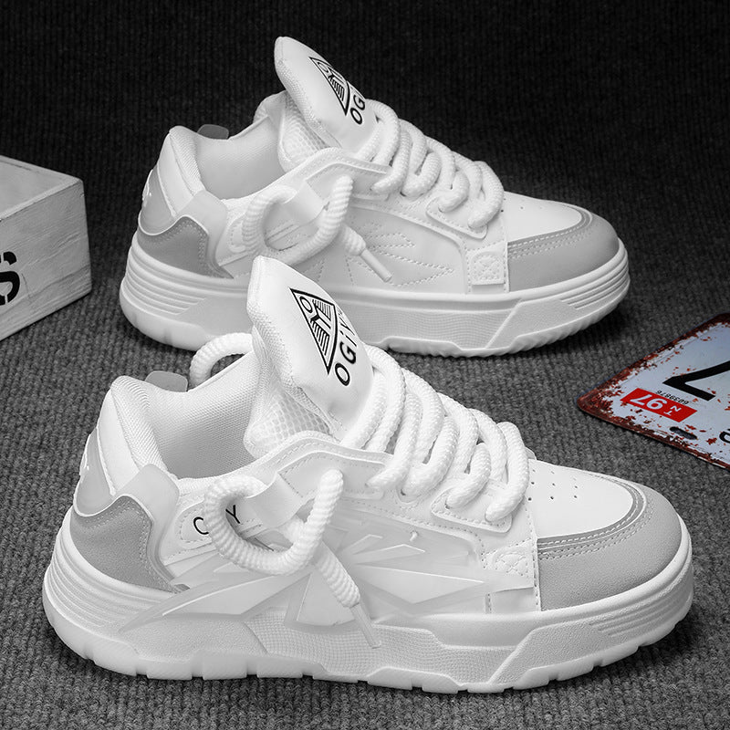 Męskie Wiosenne Sneakersy Z Grubą Gumową Podeszwą, Siateczkową WyśCiółKą I Sznurowanym Zapięciem