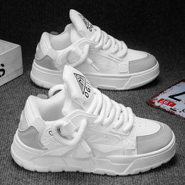 Męskie Wiosenne Sneakersy Z Grubą Gumową Podeszwą, Siateczkową WyśCiółKą I Sznurowanym Zapięciem