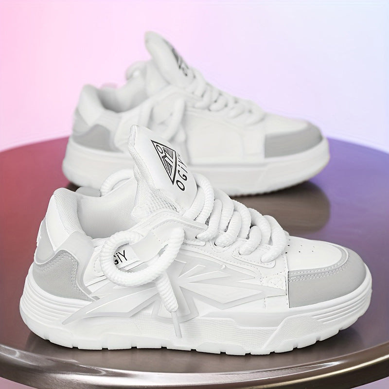 Męskie Wiosenne Sneakersy Z Grubą Gumową Podeszwą, Siateczkową WyśCiółKą I Sznurowanym Zapięciem