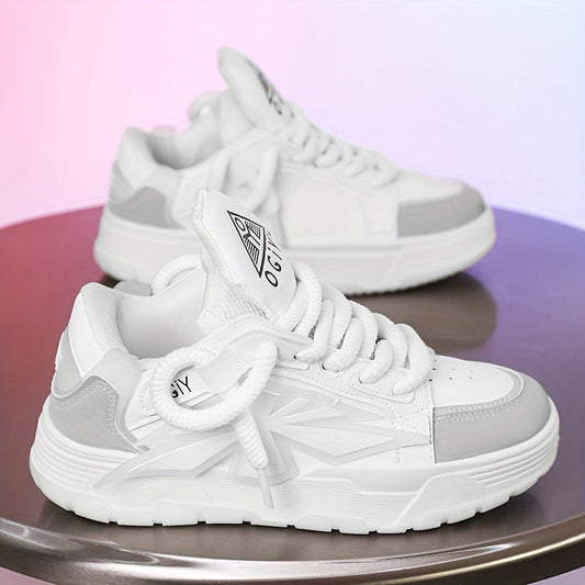 Męskie Wiosenne Sneakersy Z Grubą Gumową Podeszwą, Siateczkową WyśCiółKą I Sznurowanym Zapięciem