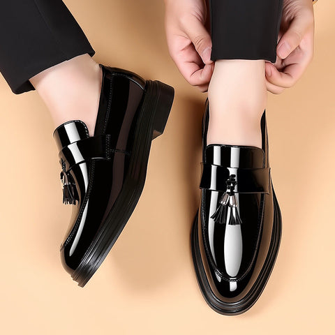 Męskie Buty Wizytowe Plus Rozmiar Podeszwa Koturna Okrągły Nosek Z Przeszyciem