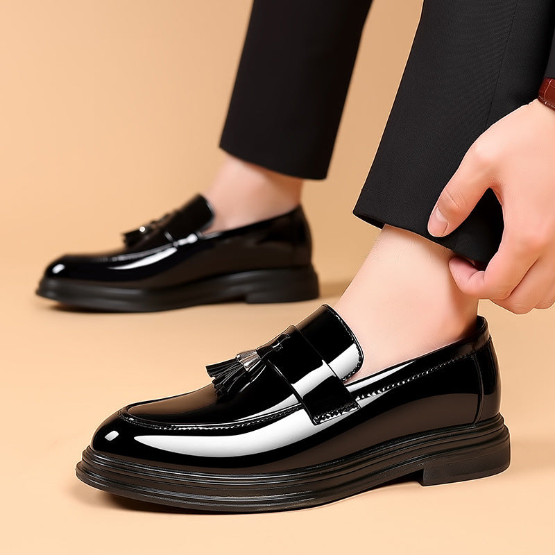 Męskie Buty Wizytowe Plus Rozmiar Podeszwa Koturna Okrągły Nosek Z Przeszyciem