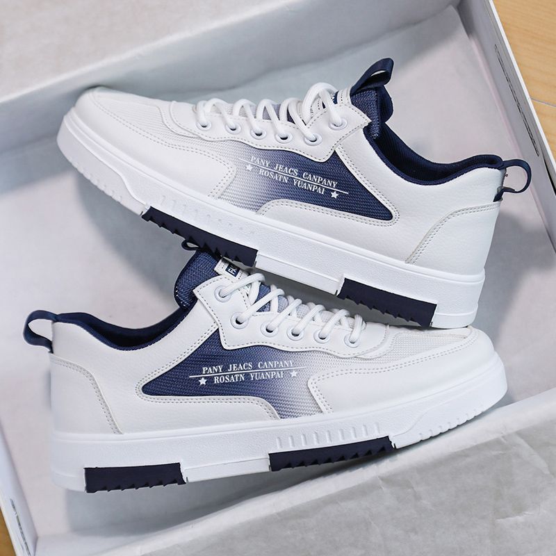 Męskie Sneakersy Z OddychająCymi Panelami Z Siateczki, PodwyżSzająCą Gumową Podeszwą I Sznurowanym Zapięciem