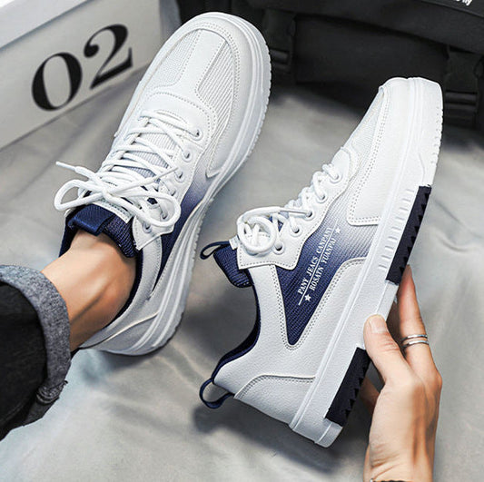 Męskie Sneakersy Z OddychająCymi Panelami Z Siateczki, PodwyżSzająCą Gumową Podeszwą I Sznurowanym Zapięciem