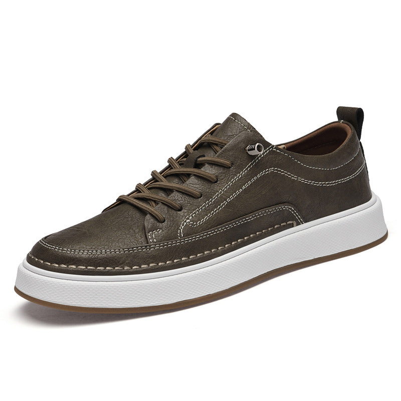 Męskie Slip-On Sneakers Z Elastycznym Zapięciem Szyte Podeszwa Okrągły Nosek