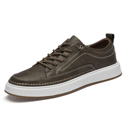 Męskie Slip-On Sneakers Z Elastycznym Zapięciem Szyte Podeszwa Okrągły Nosek