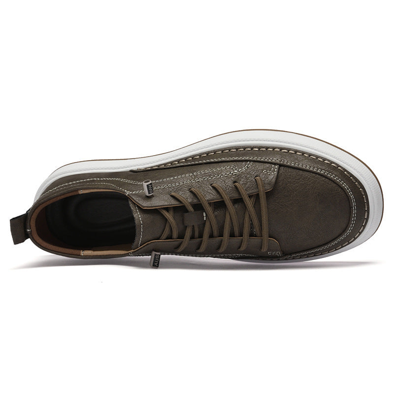 Męskie Slip-On Sneakers Z Elastycznym Zapięciem Szyte Podeszwa Okrągły Nosek