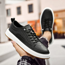 Męskie Slip-On Sneakers Z Elastycznym Zapięciem Szyte Podeszwa Okrągły Nosek