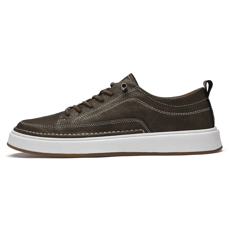 Męskie Slip-On Sneakers Z Elastycznym Zapięciem Szyte Podeszwa Okrągły Nosek