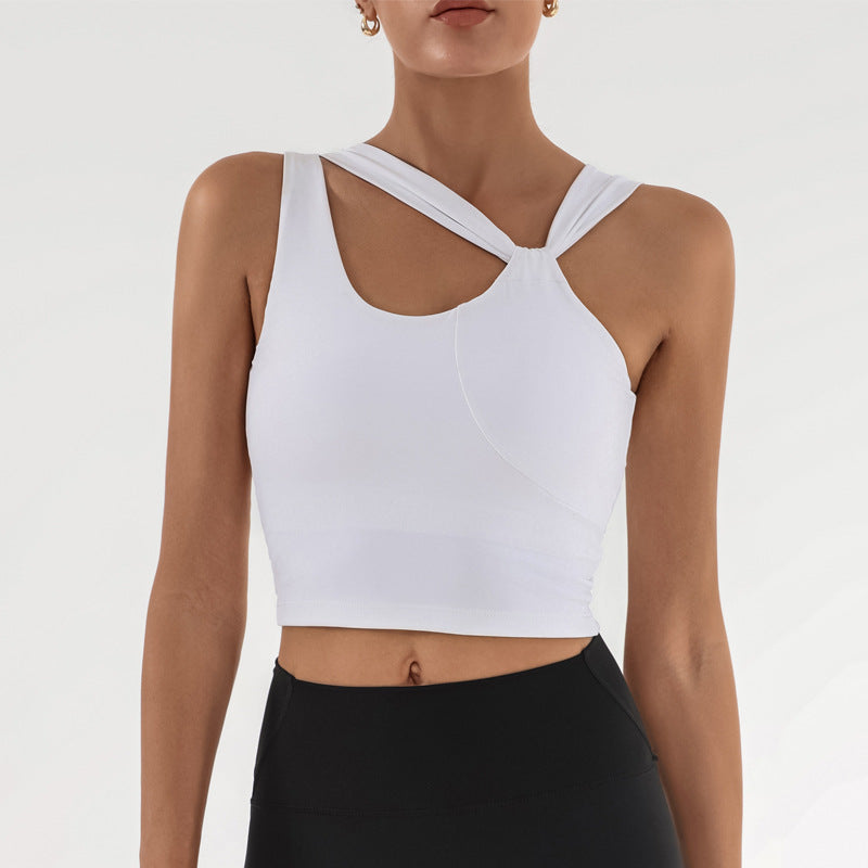 Damska Letnia Kamizelka do Jogi Oddychająca Elastyczna Nylon Spandex Krótki Krój do Talii