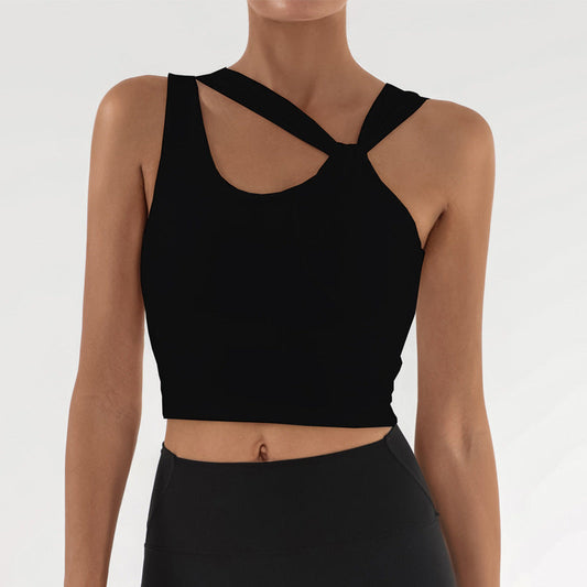 Damska Letnia Kamizelka do Jogi Oddychająca Elastyczna Nylon Spandex Krótki Krój do Talii