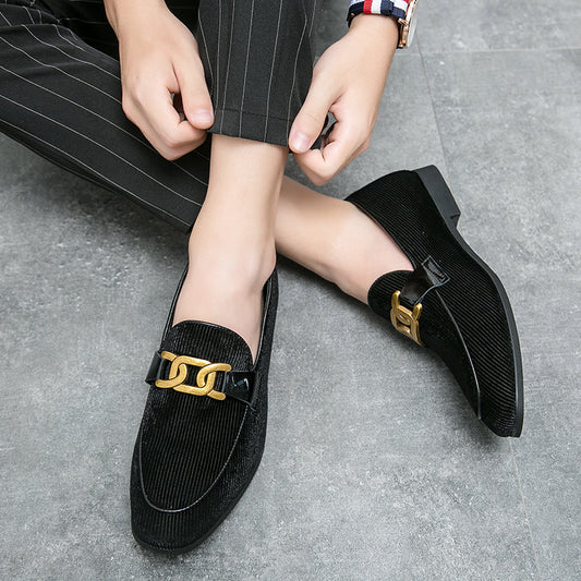 Męskie Buty Slip-On Plus Rozmiar Sztruksowa Cholewka Podszewka Sztuczna Skóra Szpiczasty Nosek Podeszwa Antypoślizgowa