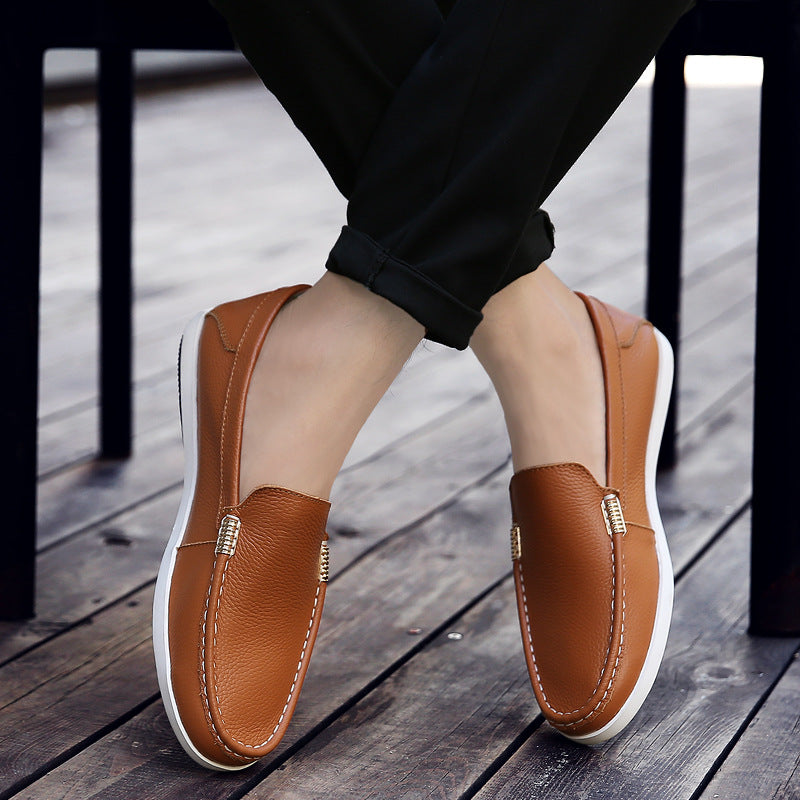 Męskie Letnie Buty Slip-On Oddychająca Cholewka Miękka Podeszwa Gumowa
