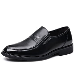 Męskie Eleganckie Buty Wizytowe Z Noskiem W Szpic, Antypoślizgową Podeszwą I Cholewką Ze Skóry Owczej