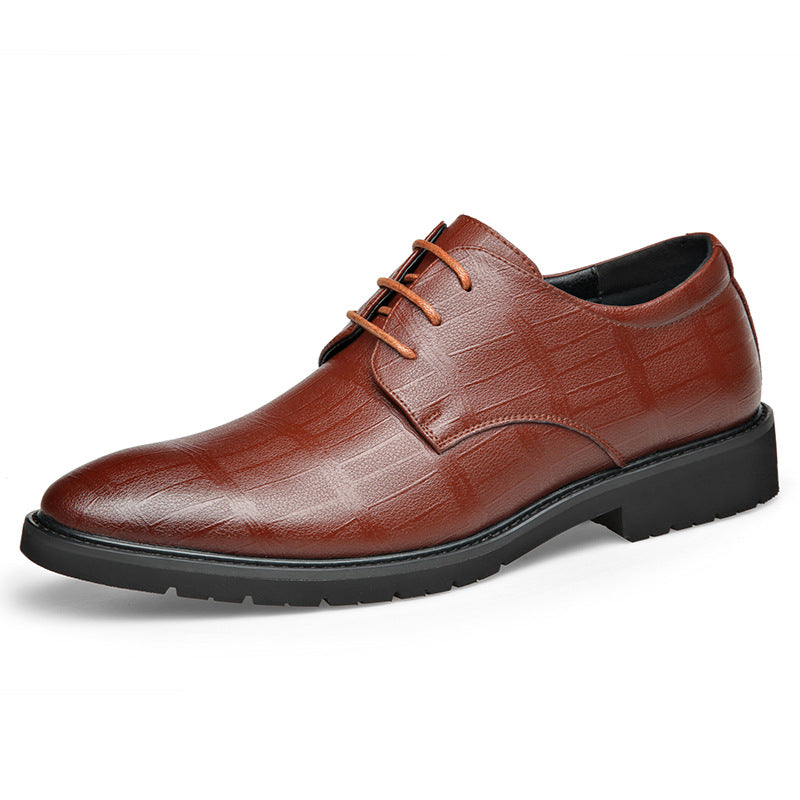 Męskie Eleganckie Buty Wizytowe Z Noskiem W Szpic, Antypoślizgową Podeszwą I Cholewką Ze Skóry Owczej