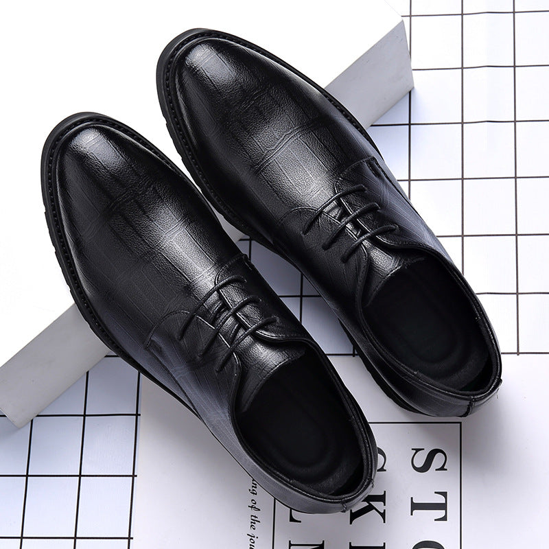 Męskie Eleganckie Buty Wizytowe Z Noskiem W Szpic, Antypoślizgową Podeszwą I Cholewką Ze Skóry Owczej