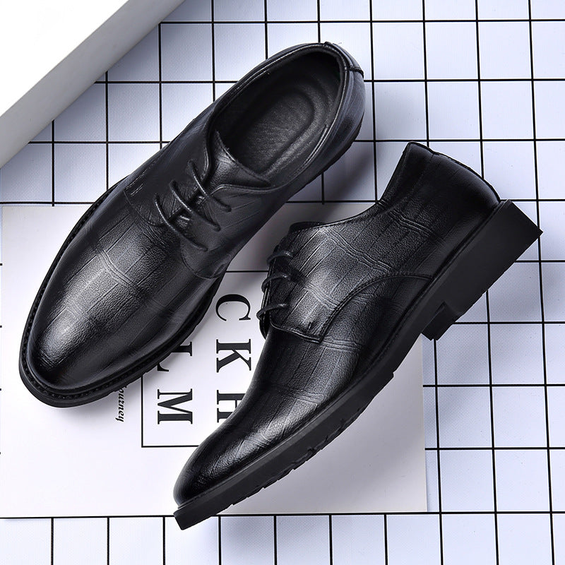 Męskie Eleganckie Buty Wizytowe Z Noskiem W Szpic, Antypoślizgową Podeszwą I Cholewką Ze Skóry Owczej