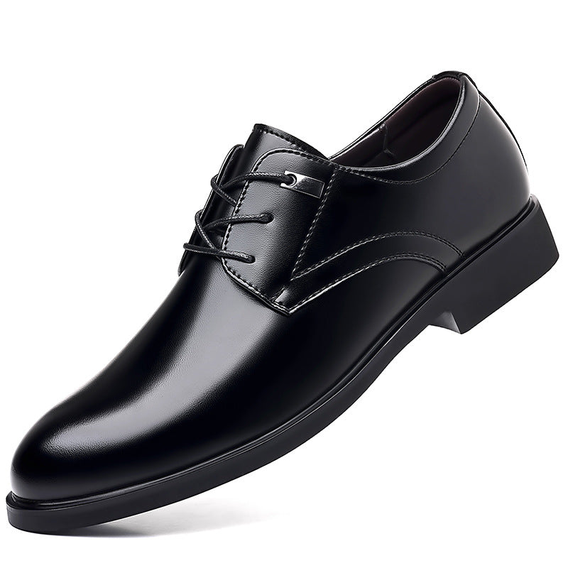 Męskie Eleganckie Buty Wizytowe Z Noskiem W Szpic, Antypoślizgową Podeszwą I Cholewką Ze Skóry Owczej