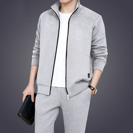 Meskie Dwuczesiowe Dresy Slim Fit Bez Kaptura, Pasujace Spodnie