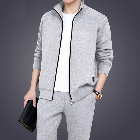 Meskie Dwuczesiowe Dresy Slim Fit Bez Kaptura, Pasujace Spodnie