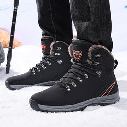 Męskie Zimowe Buty Śniegowe Plus Rozmiar Z Podszewką Z Polaru, Wysoką Cholewką I Podeszwą Tpr