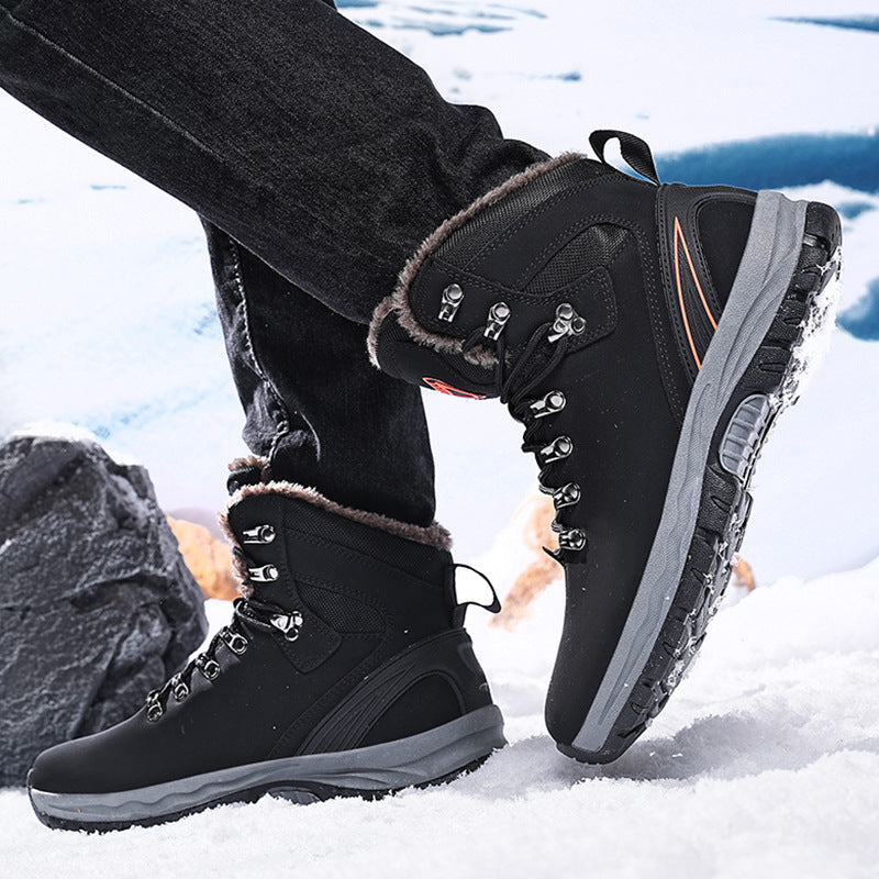 Męskie Zimowe Buty Śniegowe Plus Rozmiar Z Podszewką Z Polaru, Wysoką Cholewką I Podeszwą Tpr