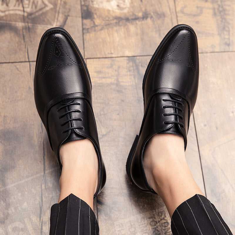 Męskie Buty Biznesowe Skóra Syntetyczna Oddychająca Konstrukcja Gumowa Podeszwa Szpiczasty Nosek