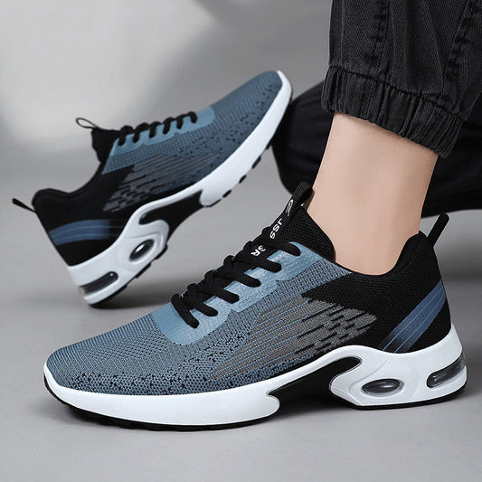 Męskie Wiosenne Sneakersy z Poduszką Powietrzną Pleciona Cholewka Antypoślizgowa Podeszwa PVC