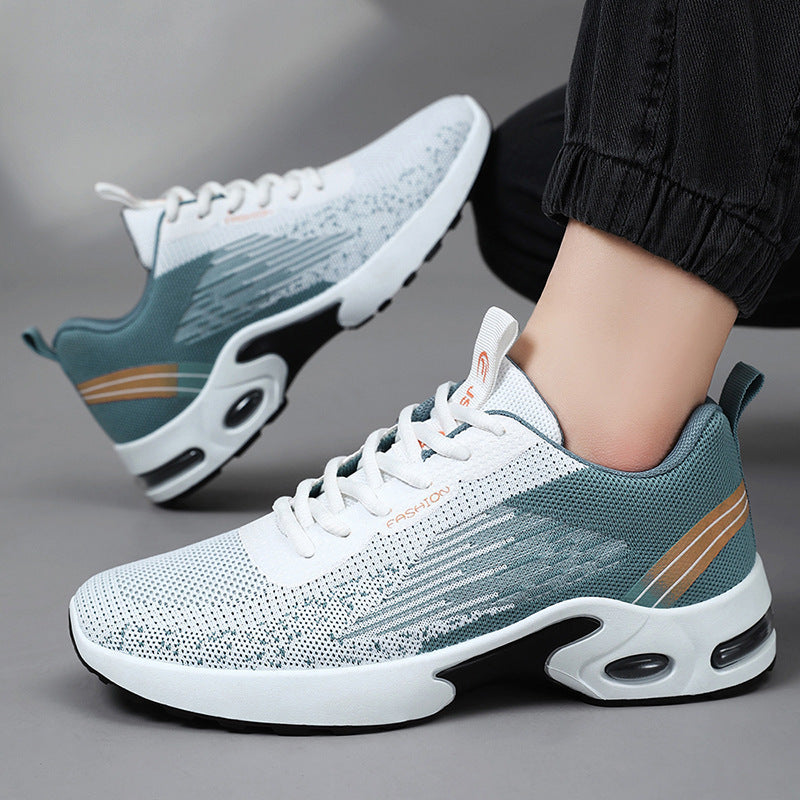 Męskie Wiosenne Sneakersy z Poduszką Powietrzną Pleciona Cholewka Antypoślizgowa Podeszwa PVC