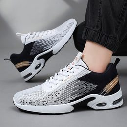 Męskie Wiosenne Sneakersy z Poduszką Powietrzną Pleciona Cholewka Antypoślizgowa Podeszwa PVC