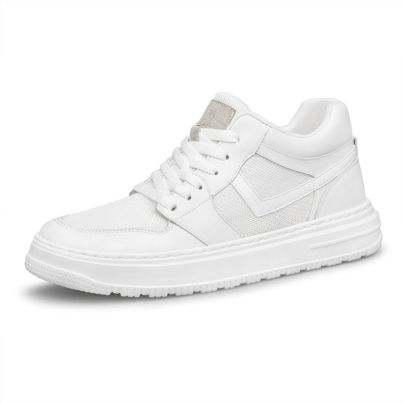 Męskie Wiosenne Oddychające Sneakersy Cholewka z Siatki i Ekologicznej Skóry Sznurowane Podeszwa Gumowa Antypoślizgowa